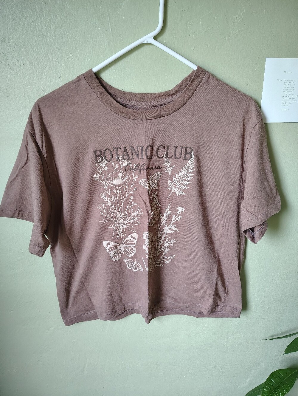 Organic Generation Women's Large Organic Cotton Mauve Graphic Crop Tee